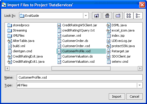 Import XML Schema Definition File