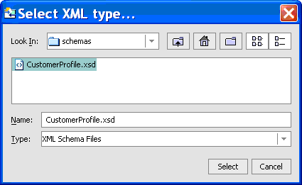 Associating XML type with XSD