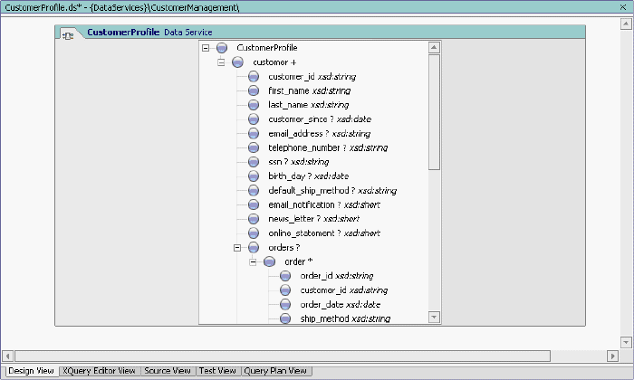 Logical Data Service XML type