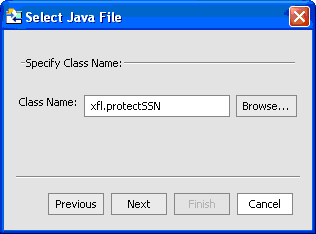 Selecting the Java File