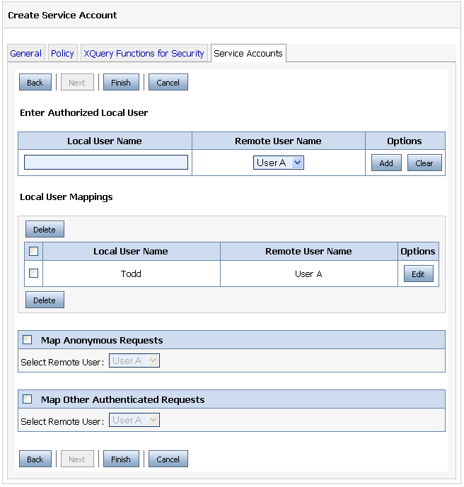 Local User to Remote Mapping