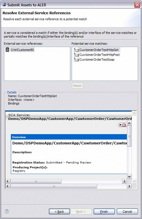 Submit Assets to ALER - Resolve External Service References