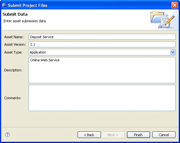 Submit Project Files - Enter Submit Data