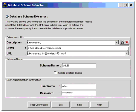 Database Schema Extractor Page