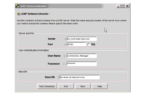 LDAP Schema Extractor Page