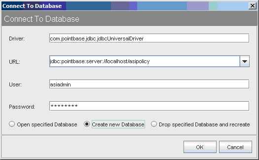 Confirming the PointBase Configuration Settings