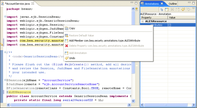 Assigning ALESAttributes