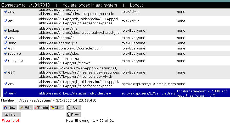 ALDSP Authorization Policy