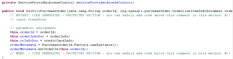 fulfillPurchaseOrder Method in Source View