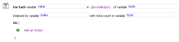 Example Configuration for For Each Action