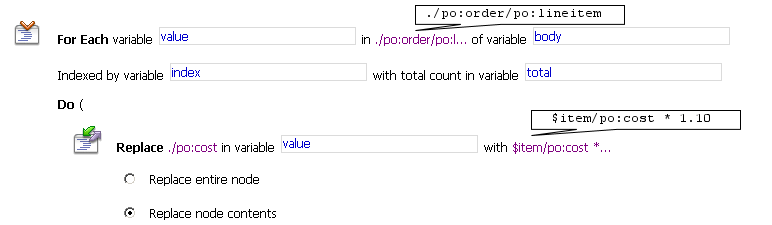 Example of For Each Action Configuration