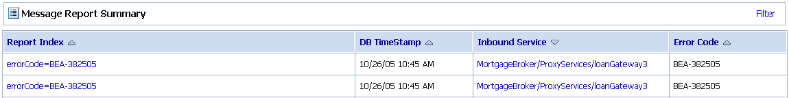 Run Time Results of Executing Report Action