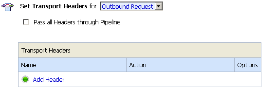 Transport Header Action Configuration—Outbound Request, Inbound Response