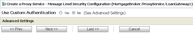 Message Level Security Configuration of Proxy Service