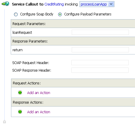 Service Callout Action - Configured Operation