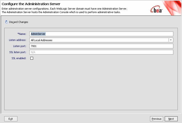 Configure the Administrator Server