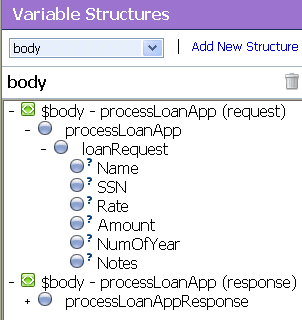 Variable Structures Pane