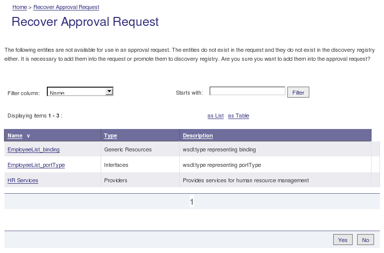Recover Approval Request