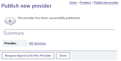 Publish Provider - Approval Step