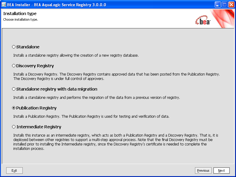 Installing Publication Registry