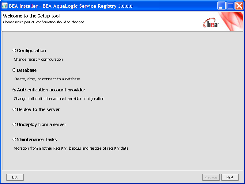 Setup Select Authentication Account Provider