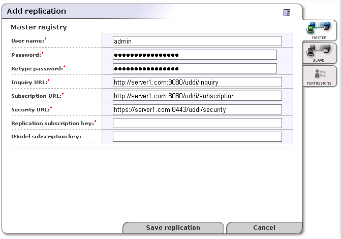 Add Replication Master