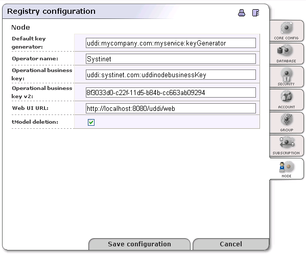 Registry Configuration - Node