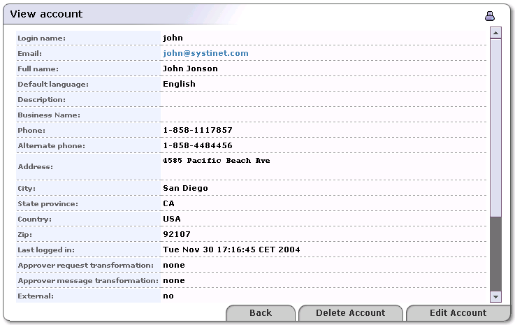 View Account