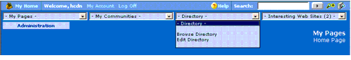 Horizontal Combo Box Drop-Down Navigation
