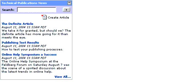 News Portlet Main Page