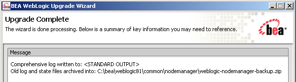 WebLogic Upgrade Wizard - Node Manager Upgrade