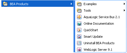 BEA Products Start Menu