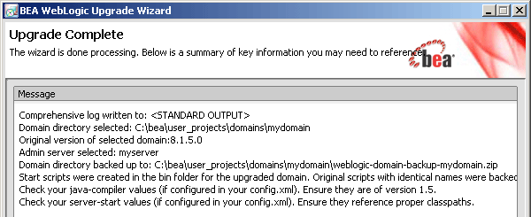 Domain Upgrade - Upgrade Complete