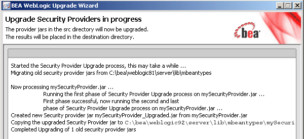 Upgrade Security Providers in Progress