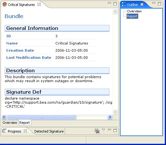 Bundle Details Outline View