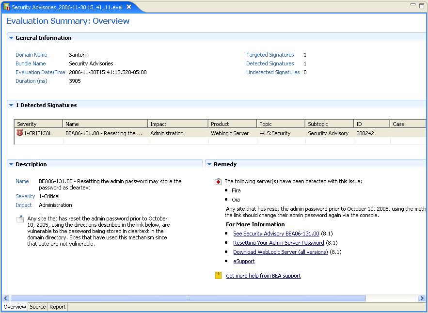 Shortcut Evaluation Wizard Evaluation Summary