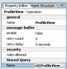 Opening the Property Editor from the Stored-Query Name Property