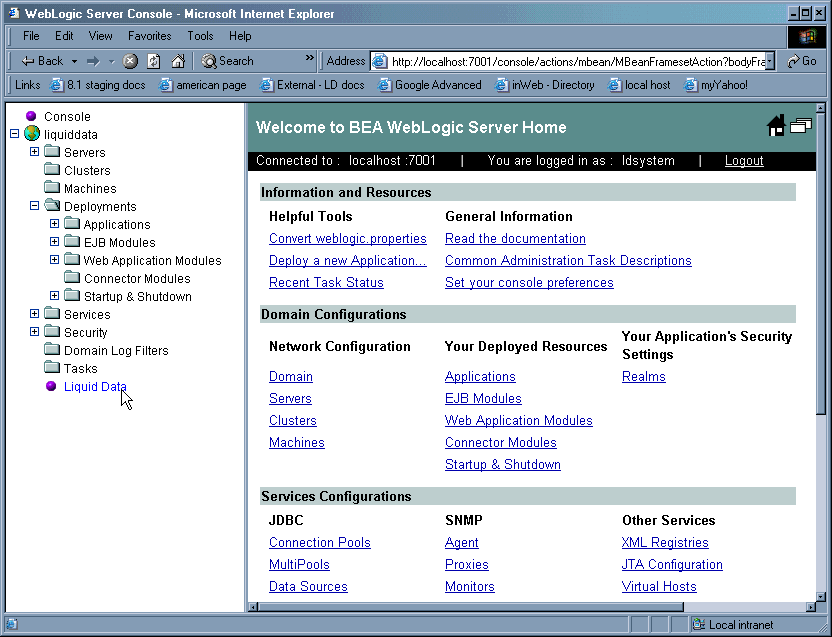 WebLogic Administration Console
