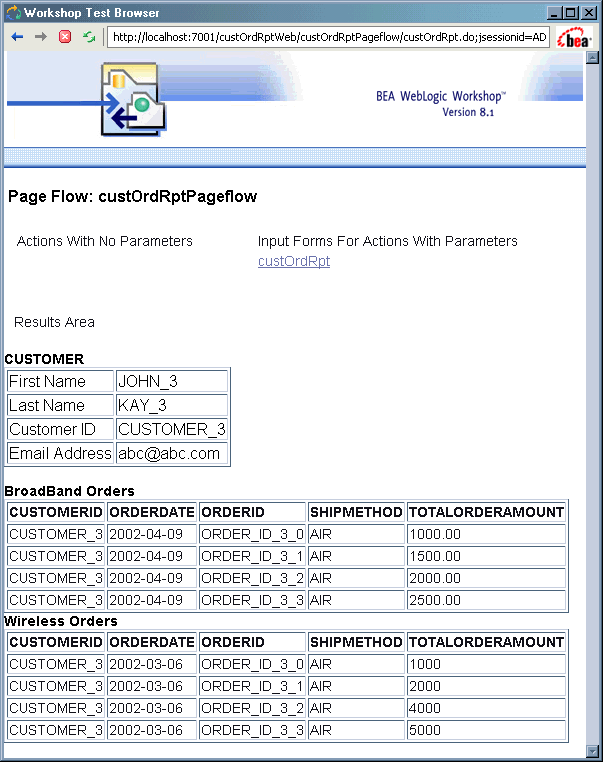 Results Page After Query is Run