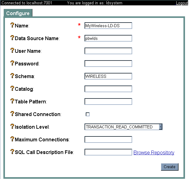 A Relational Database Data Source Defined