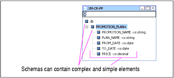 Expanded Schema Showing Complex and Simple Elements