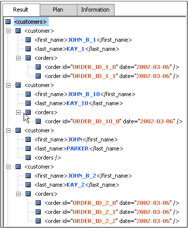 Example 1: Query Results (First Four Complex Elements Shown)
