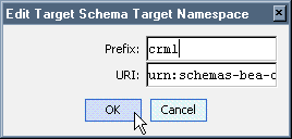 Target Namespace Dialog Box