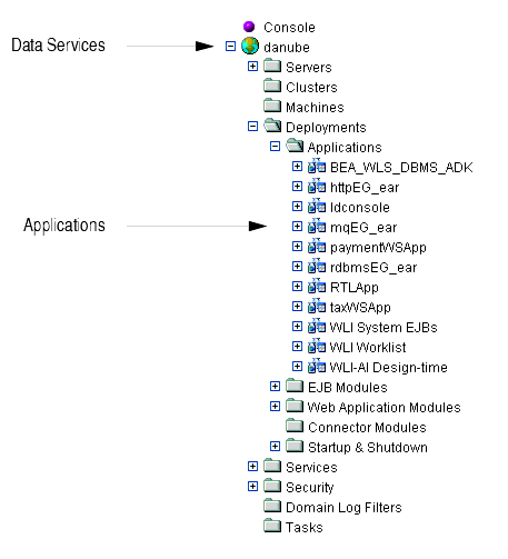 Liquid Data Resources in the WebLogic Administration Console