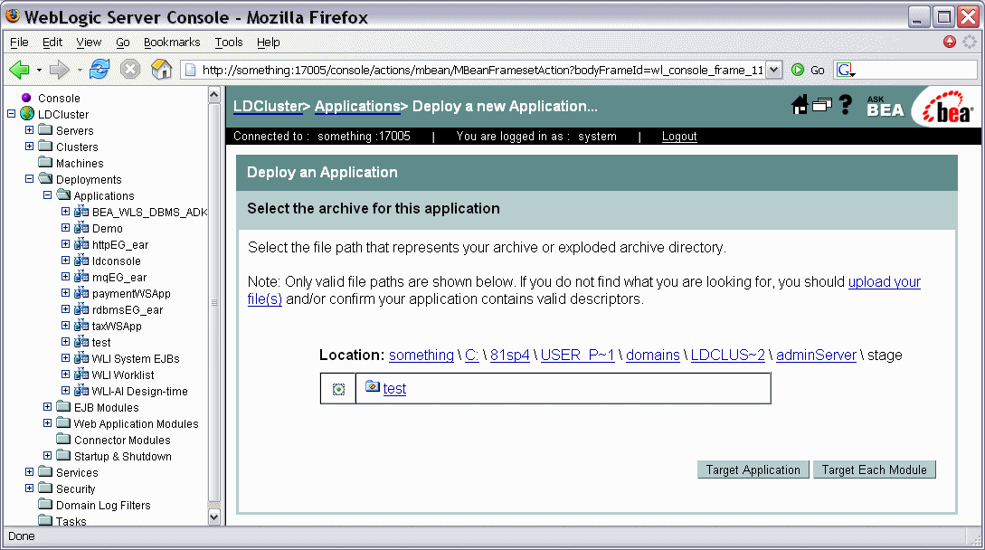 Selecting an Application to Deploy to a Cluster