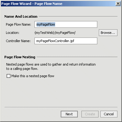 Enter a Name for the Page Flow