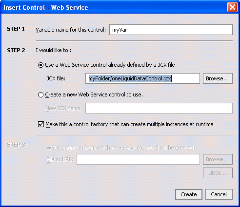 Insert Control Wizard