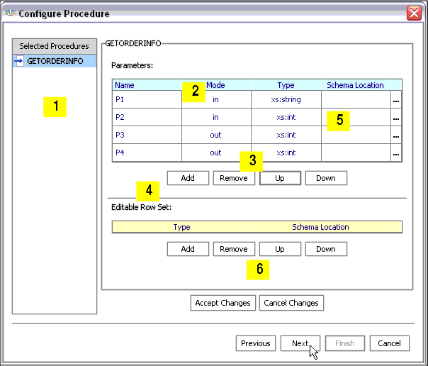 Stored Procedure in Editing Mode (with Callouts)