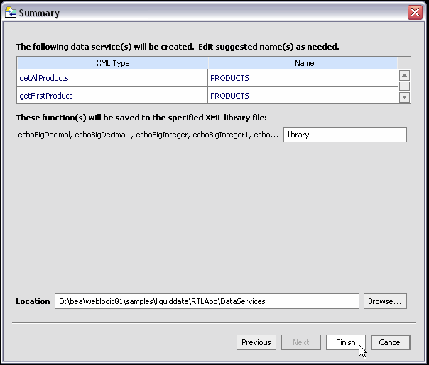 Java Function Imported Data Summary Screen