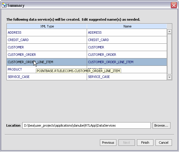 Relational Source Import Data Summary Screen